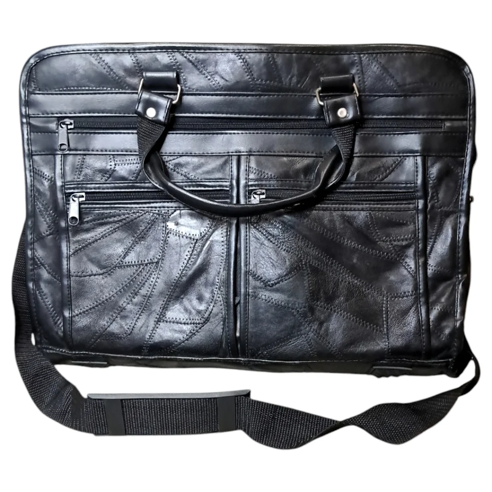 Genuine Leather Messenger Briefcase Bag/Organizer Large Capacity